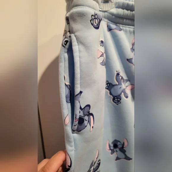 Blue Stitch Sweatpants With Pockets - Picture 4 of 5